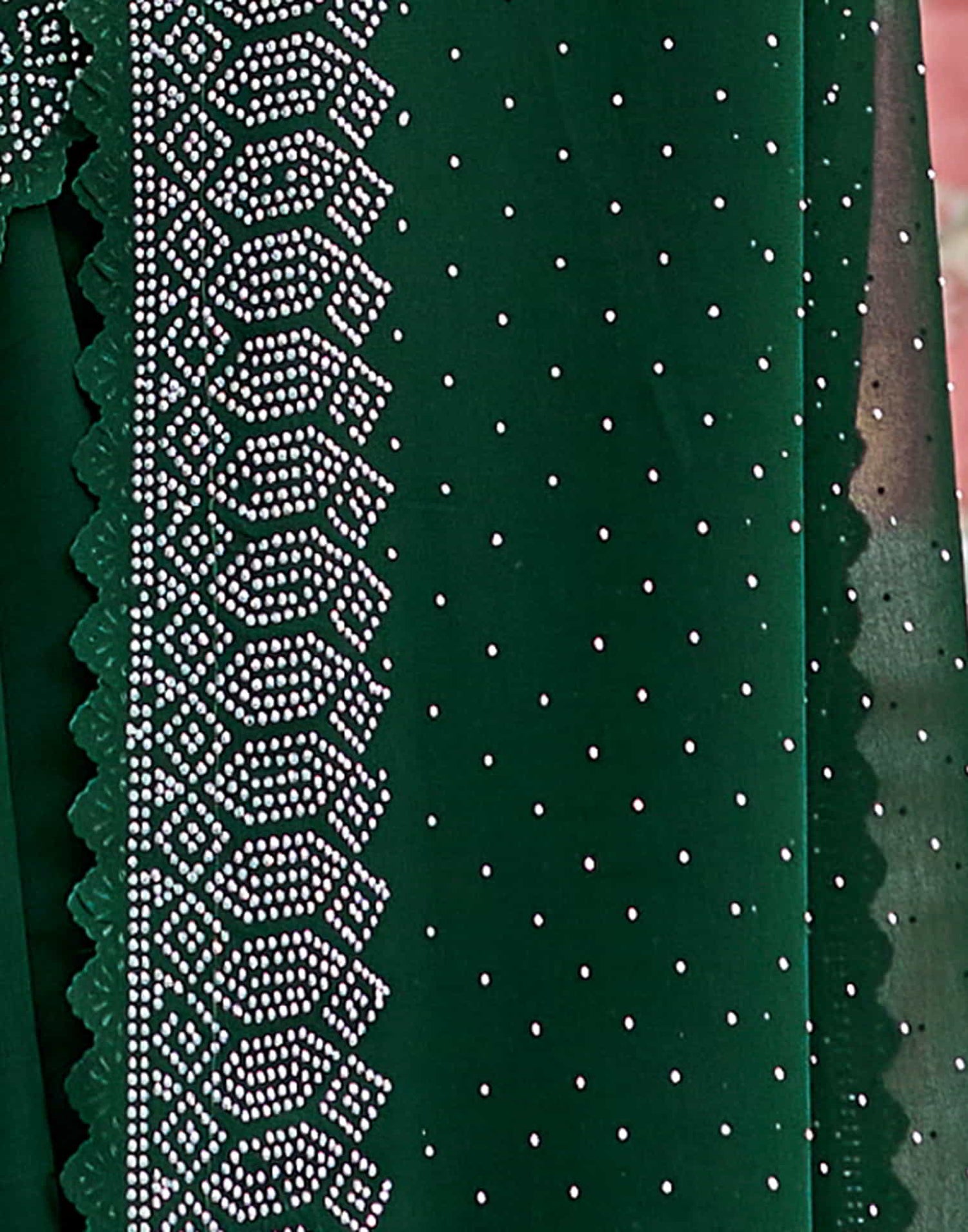 Green Swarovski Georgette Stone Work Saree