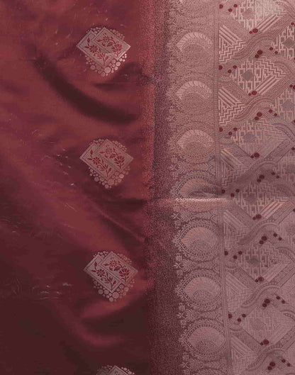 Maroon Banarasi Silk Woven Saree