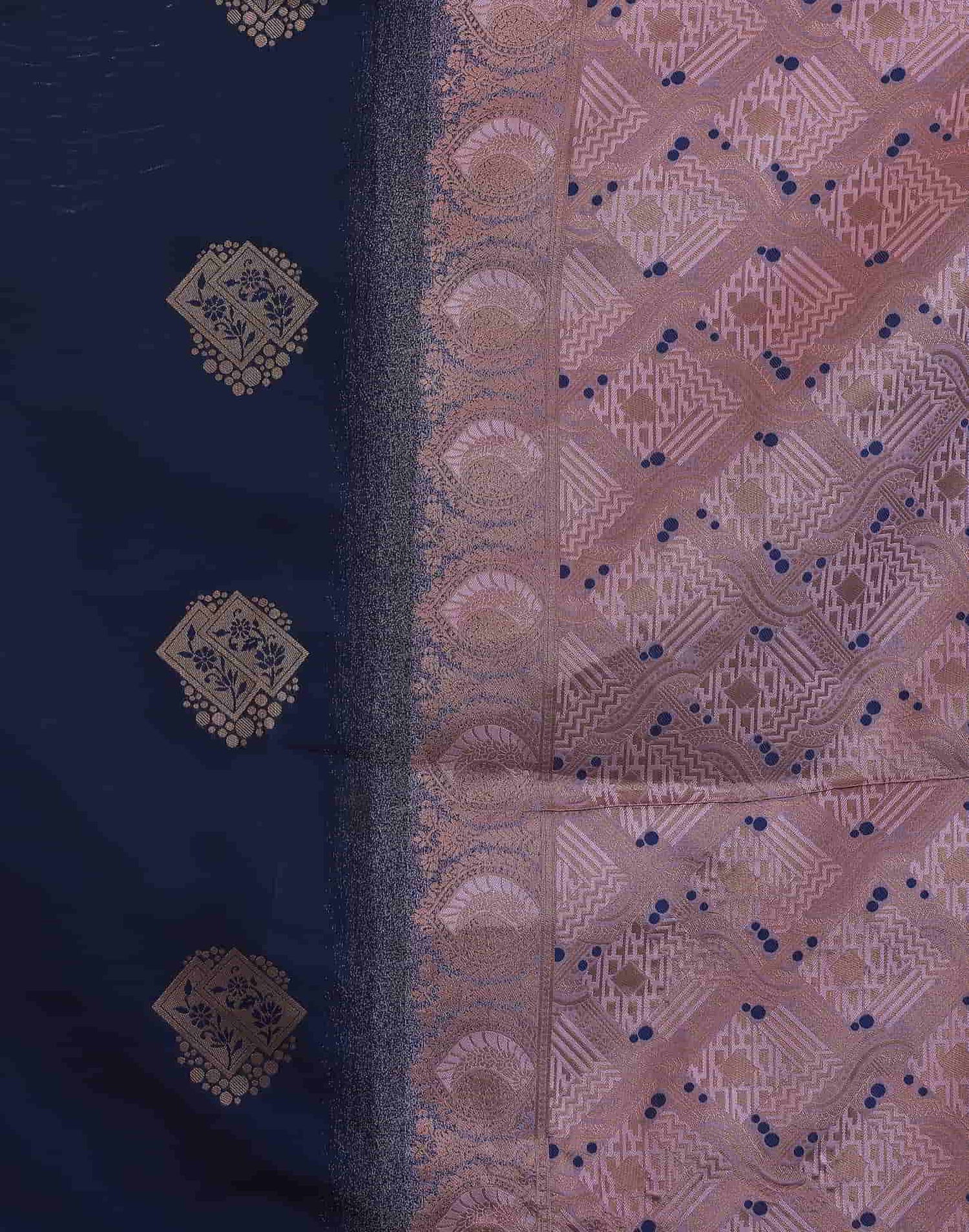 Blue Banarasi Silk Woven Saree