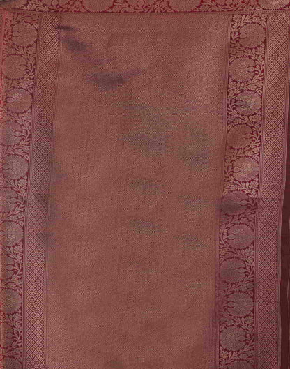 Peach Banarasi Silk Woven Saree