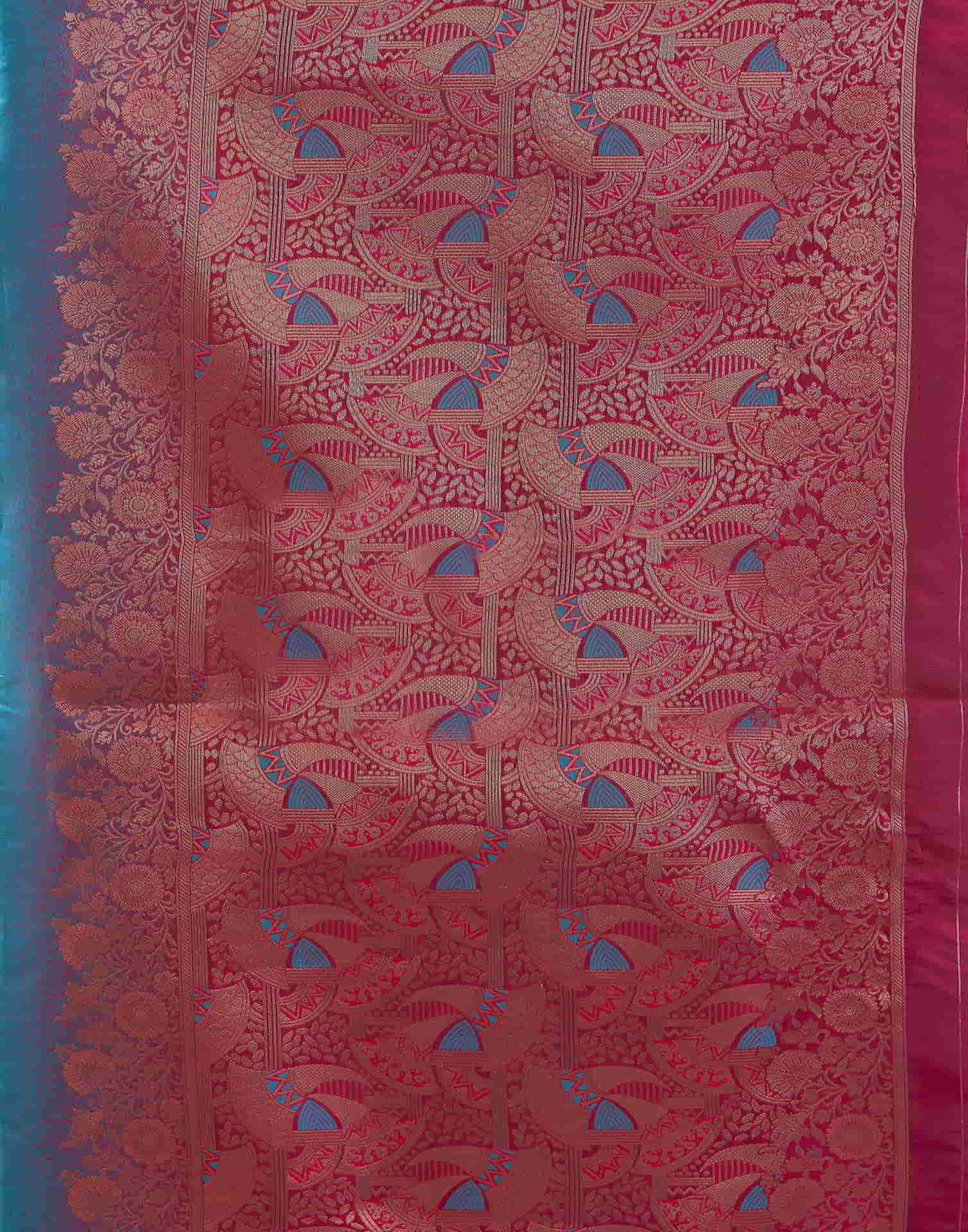 Blue Banarasi Silk Woven Saree