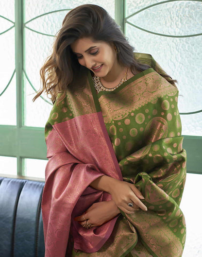 Green Banarasi Silk Woven Saree