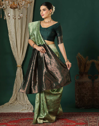 Light Green Silk Woven Banarasi Saree