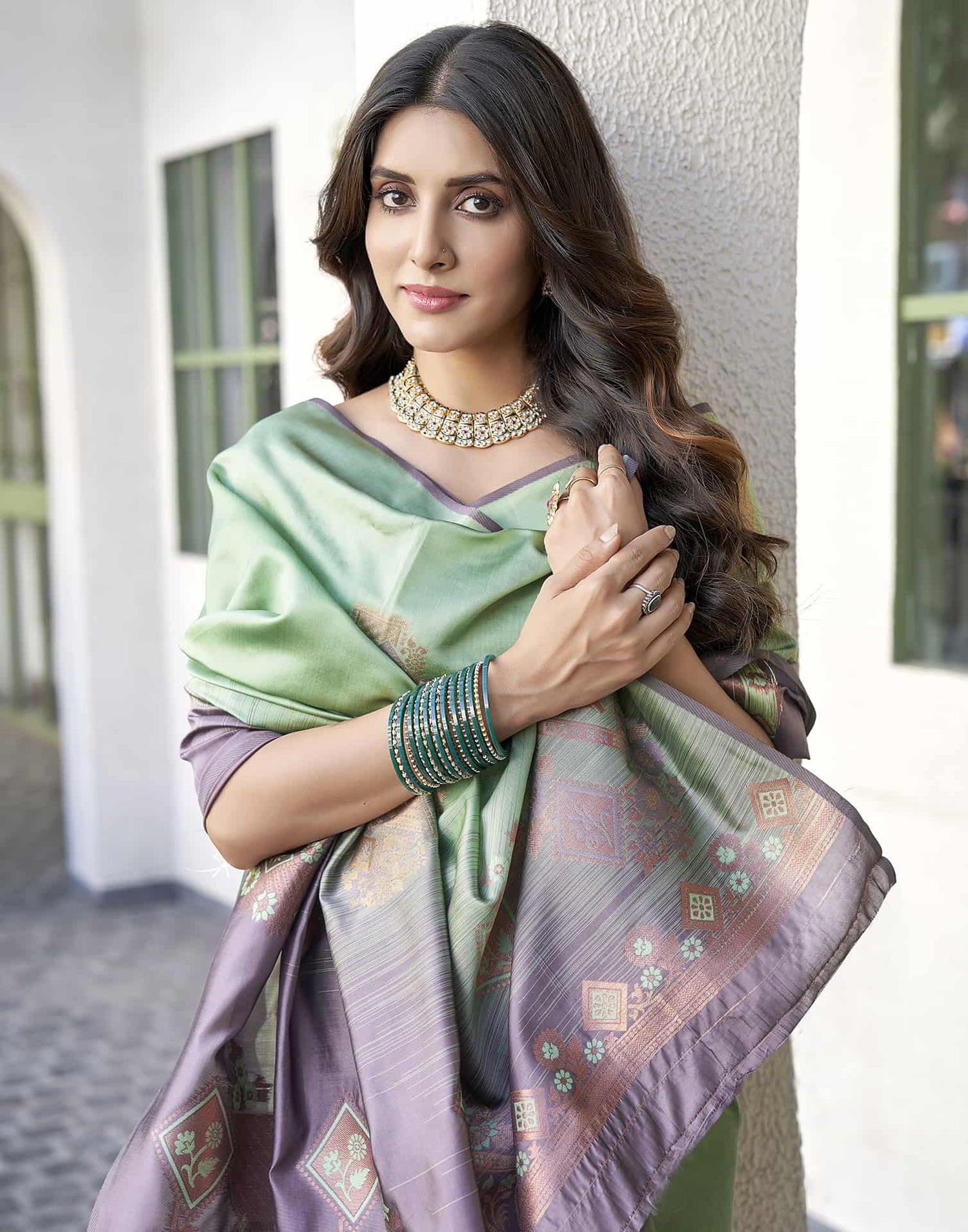 Green Banarasi Silk Woven Saree