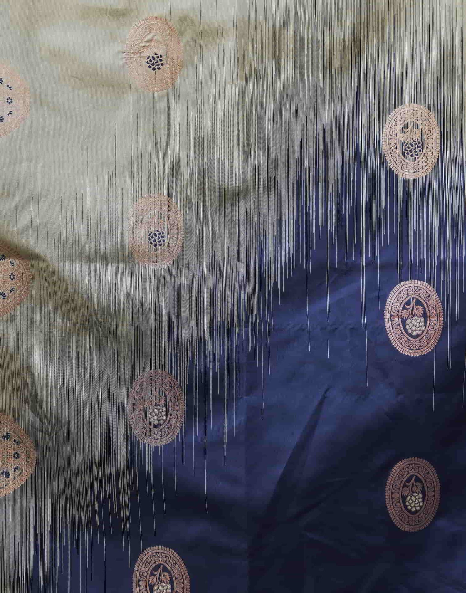 Blue Banarasi Silk Woven Saree