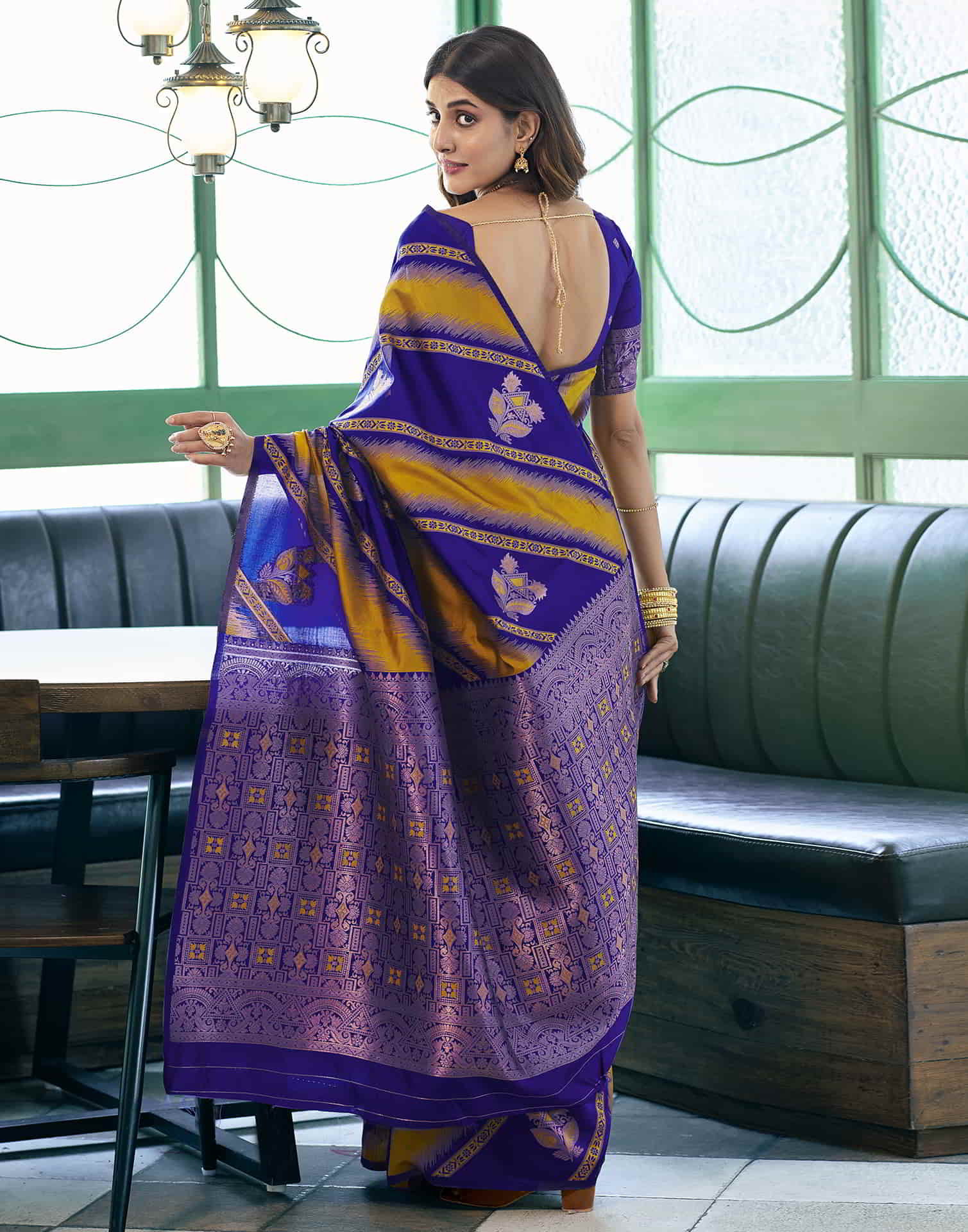 Blue Banarasi Silk Woven Saree