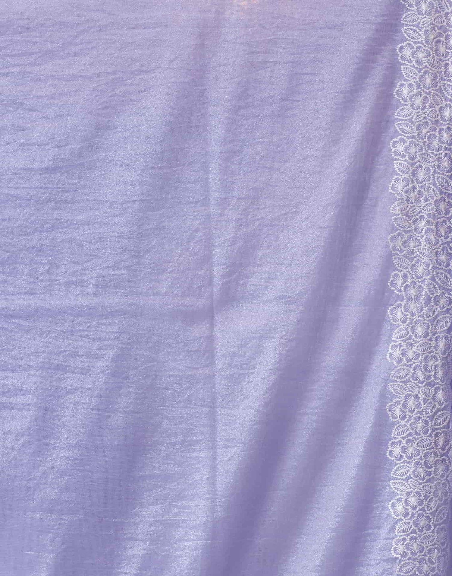 Lavender Embroidery Organza Saree