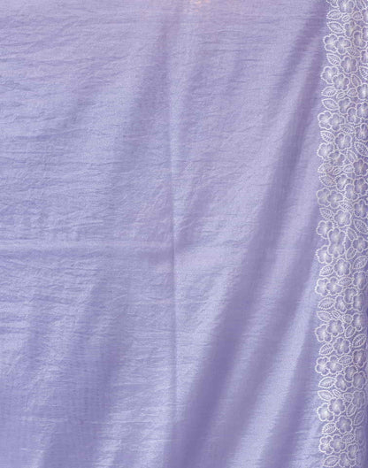 Lavender Embroidery Organza Saree