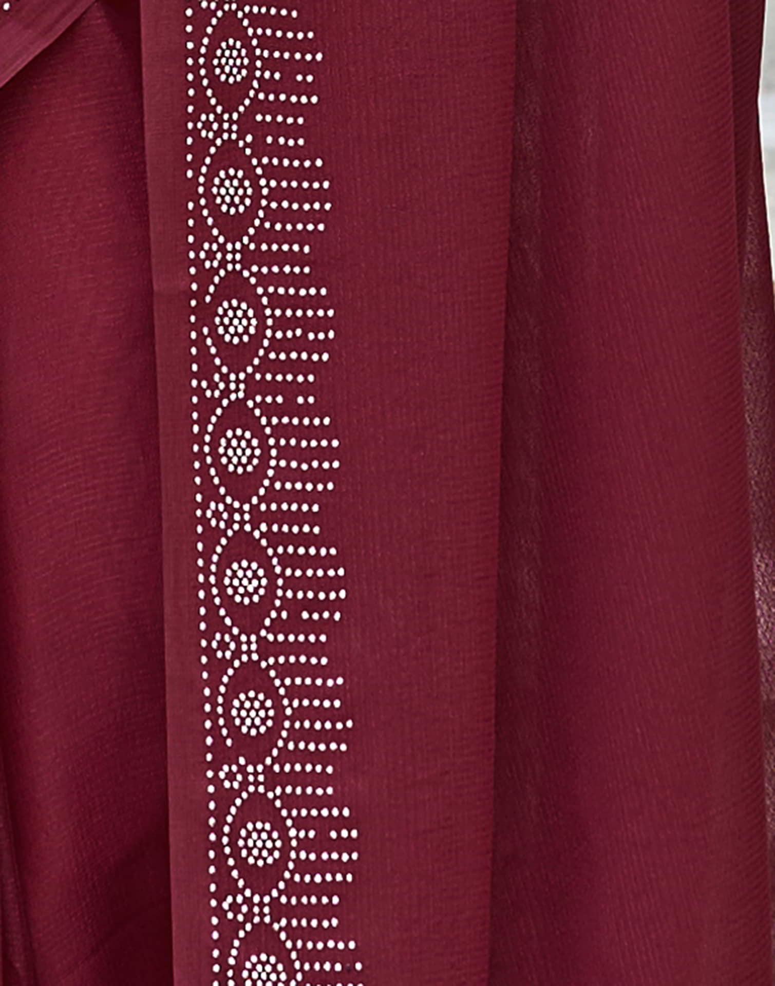 Maroon Swarovski Chiffon Stone Work Saree