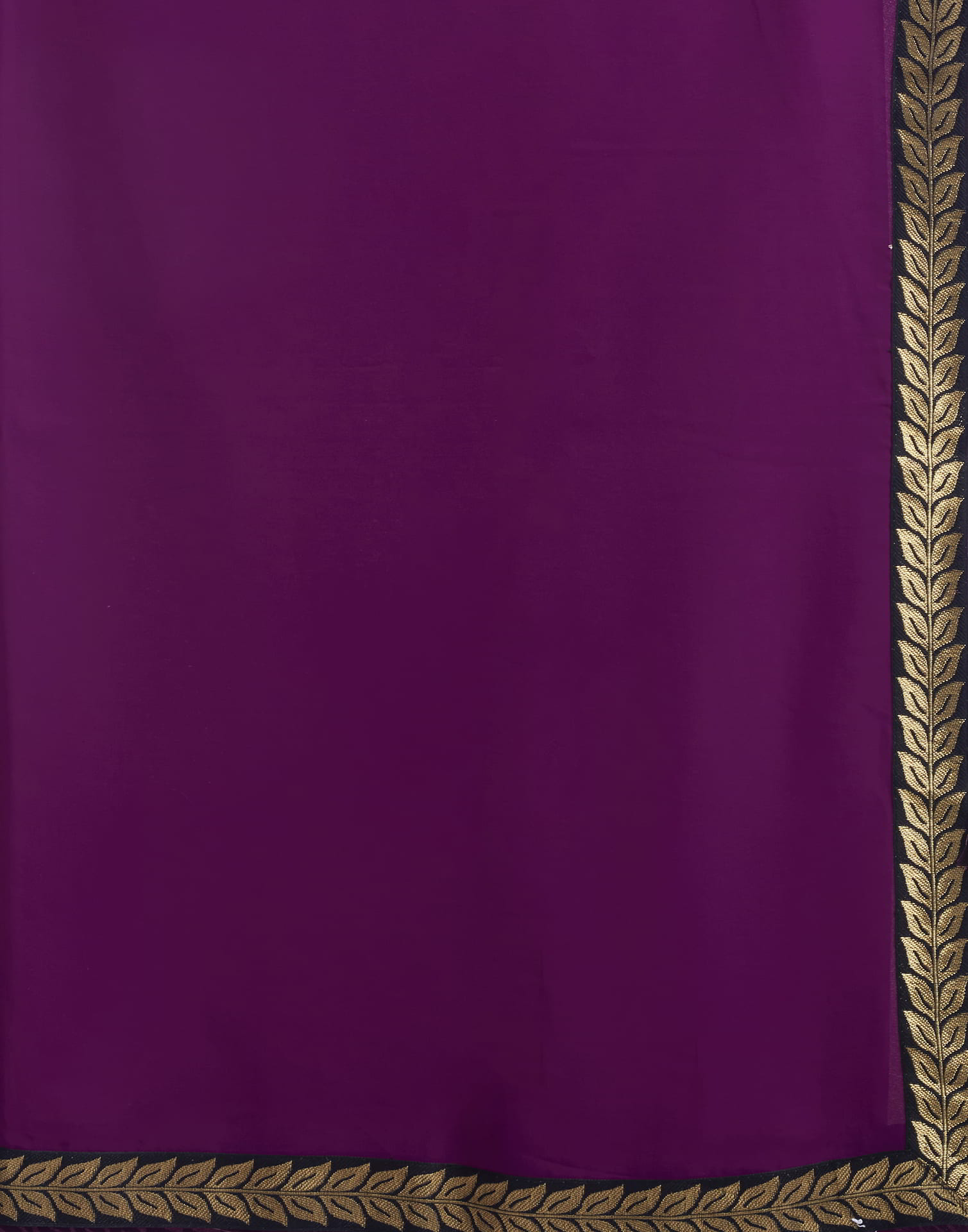 Purple Plain Georgette Saree