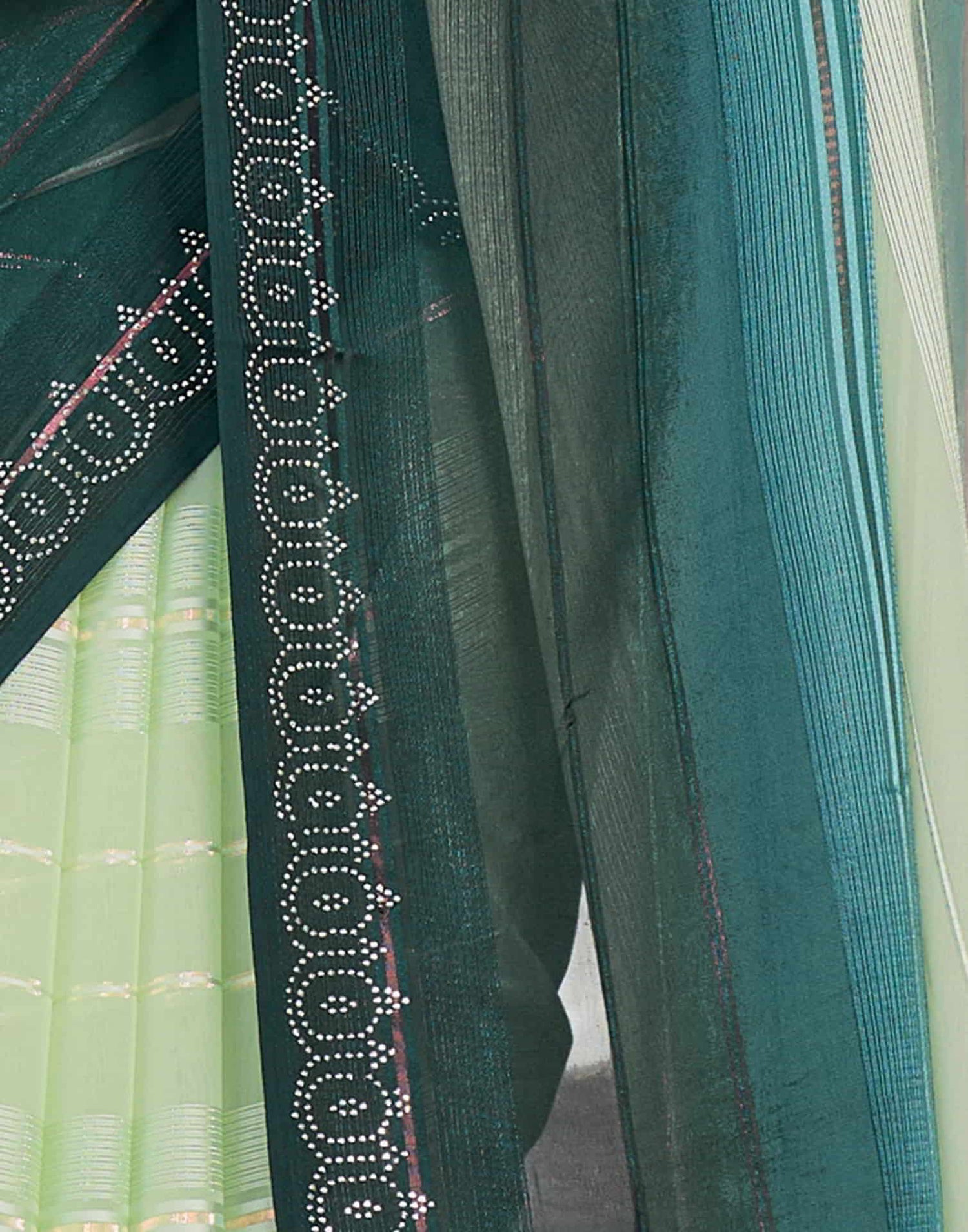 Green Swarovski Georgette Stone Work Saree