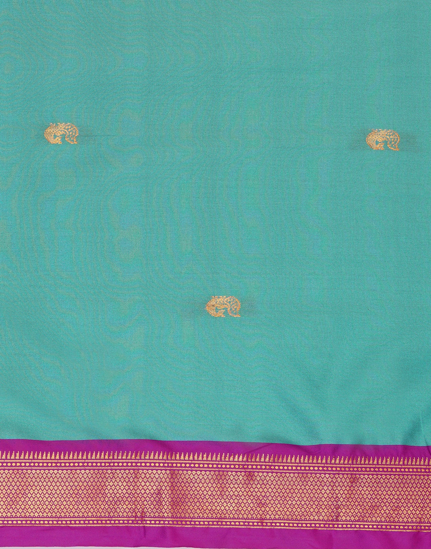 Turquoise Kanjivaram Silk Woven Saree