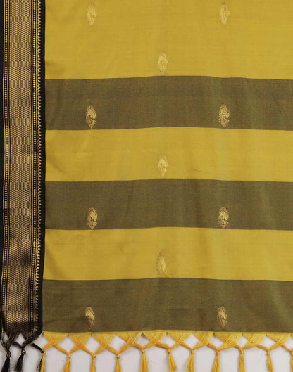 Yellow Kanjivaram Silk Woven Saree