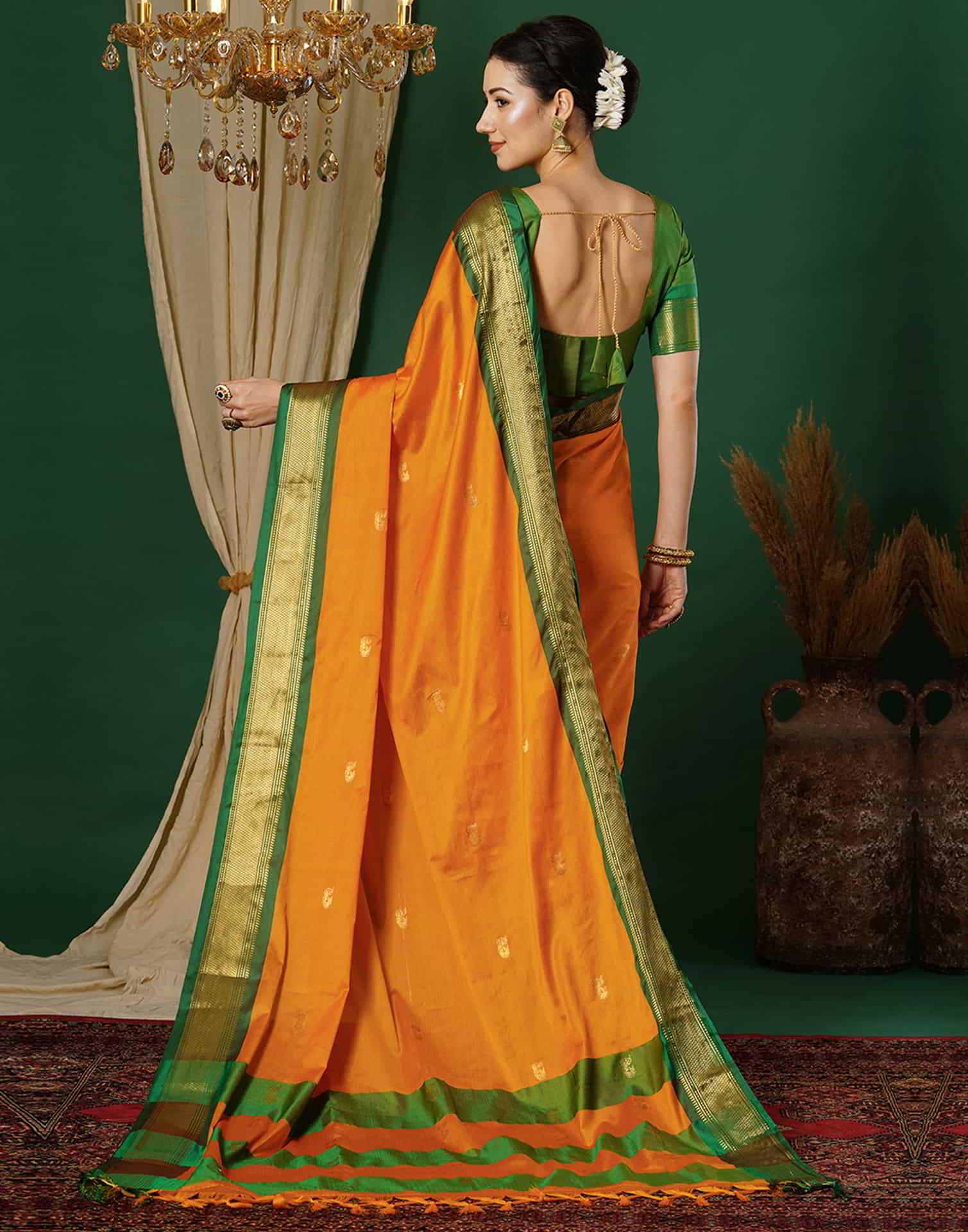 Turmeric Yellow Silk Woven Kanjivaram  Saree