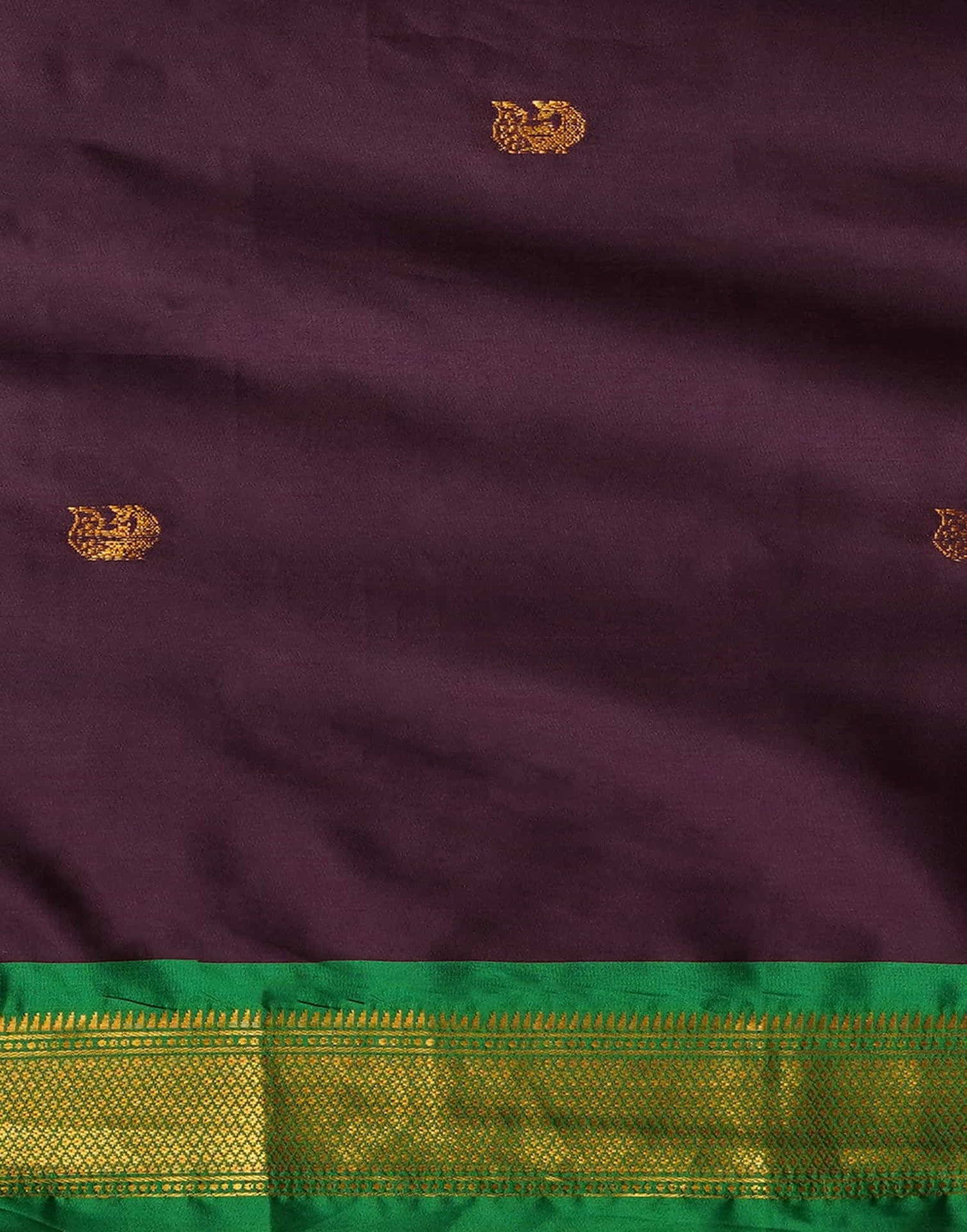 Wine Kanjivaram Silk Woven Saree