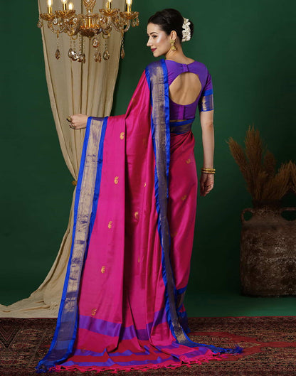 Pink Kanjivaram Silk Woven Saree