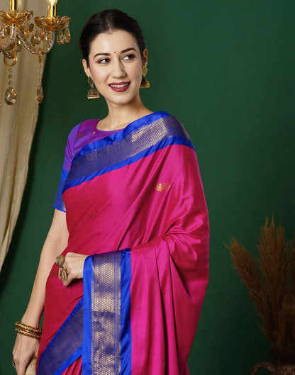 Pink Kanjivaram Silk Woven Saree