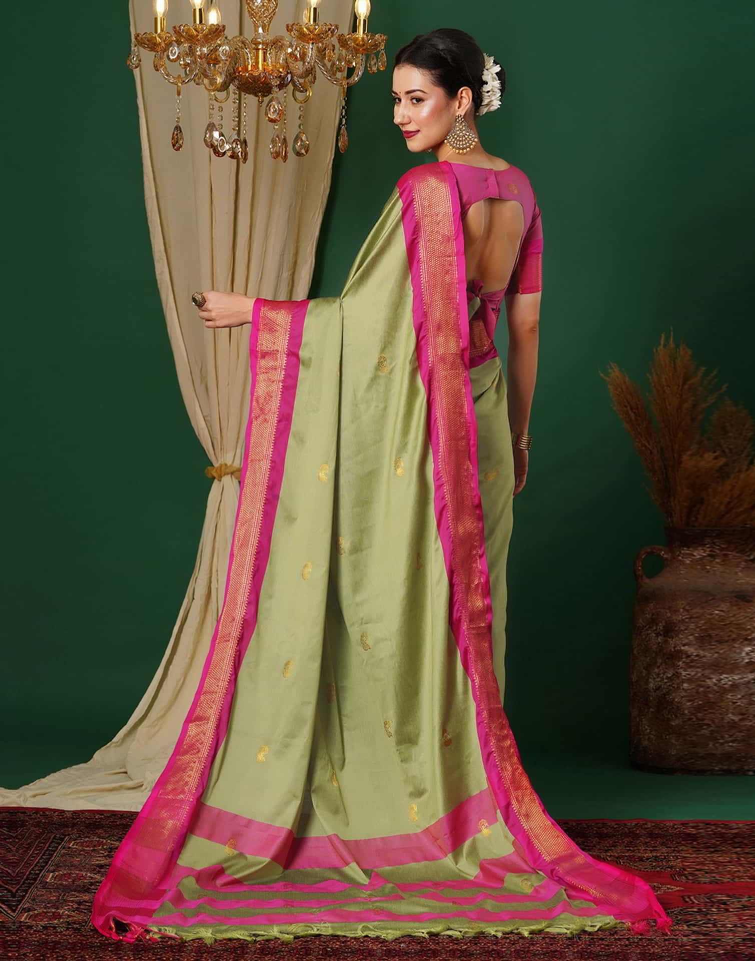 Green Kanjivaram Silk Woven Saree