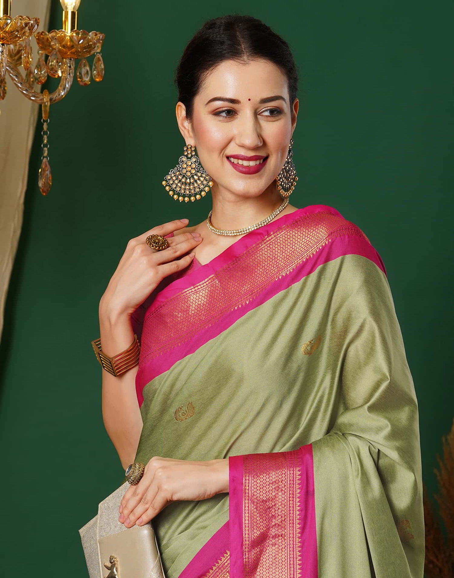 Green Kanjivaram Silk Woven Saree