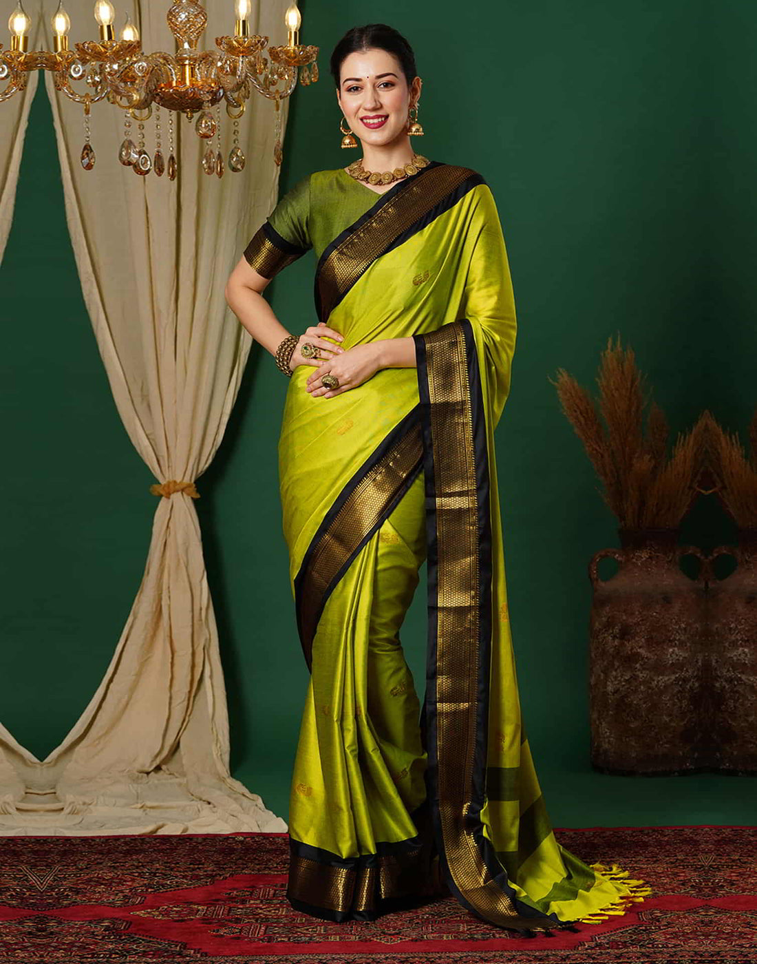 Green Kanjivaram Silk Woven Saree