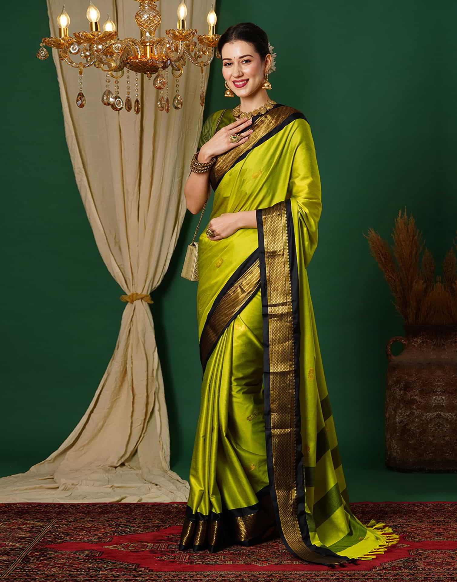 Green Kanjivaram Silk Woven Saree