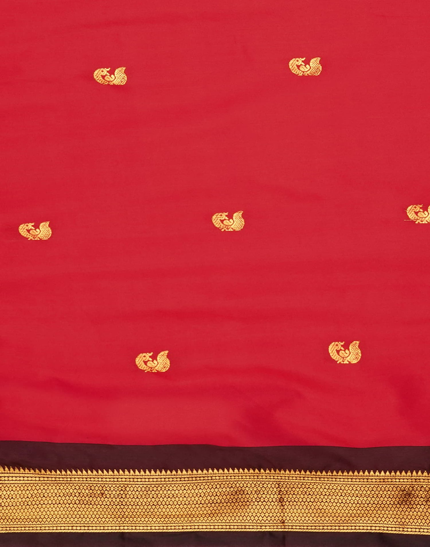 Red Kanjivaram Silk Woven Saree