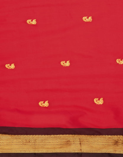 Red Kanjivaram Silk Woven Saree