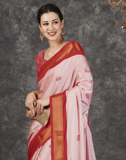 Pink Kanjivaram Silk Woven Saree