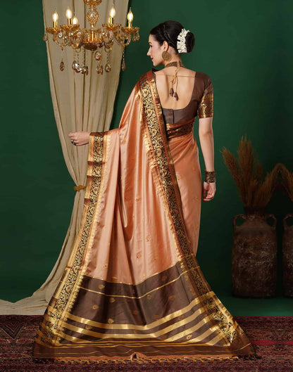 Peach Kanjivaram Silk Woven Saree