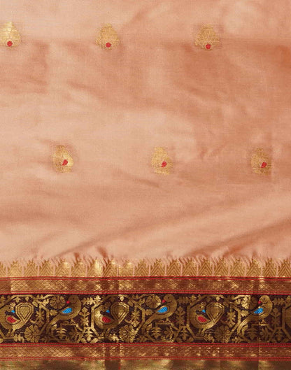 Peach Kanjivaram Silk Woven Saree