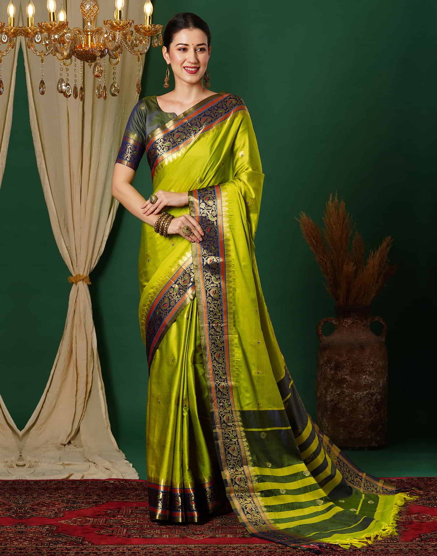 Green Kanjivaram Silk Woven Saree