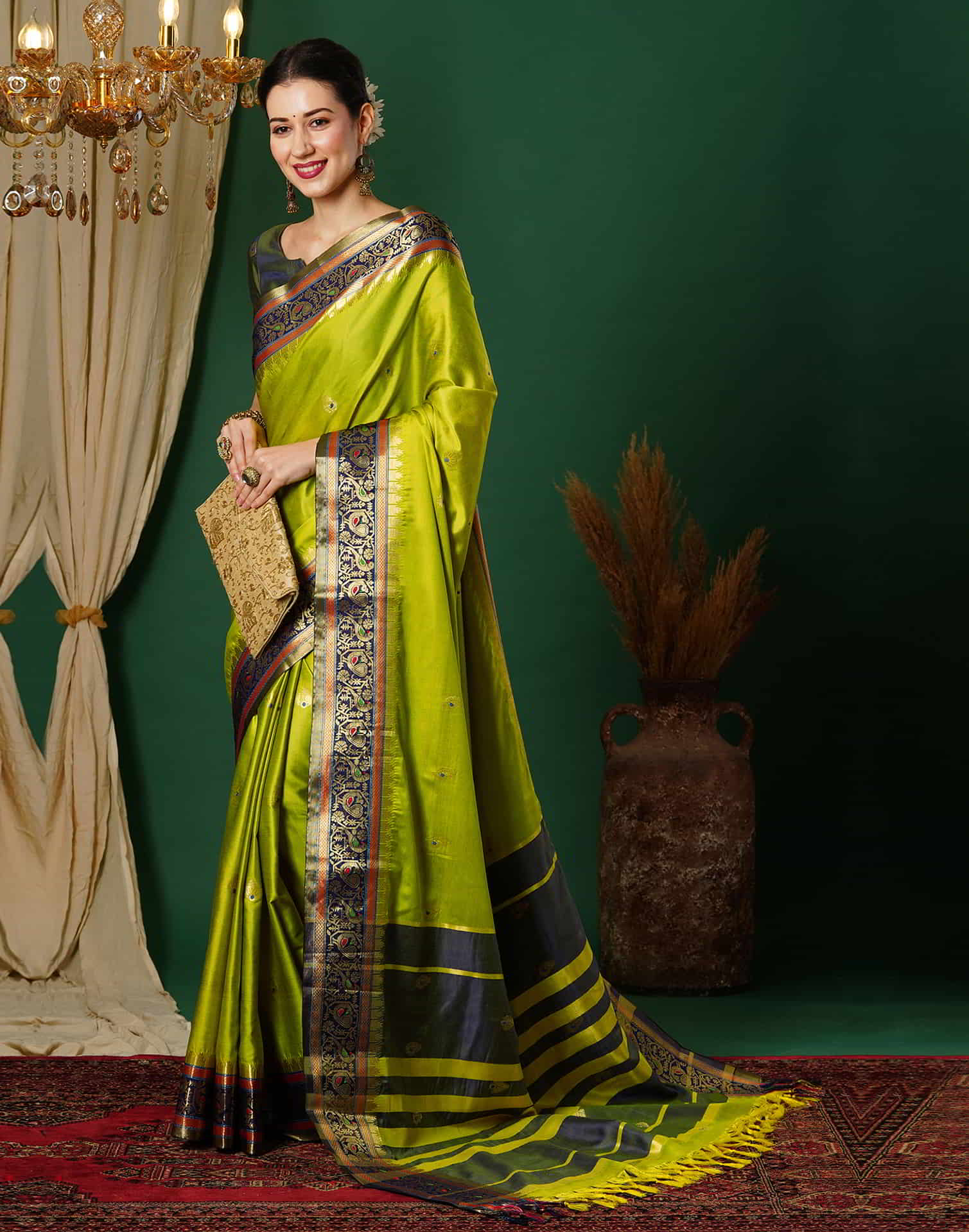 Green Kanjivaram Silk Woven Saree