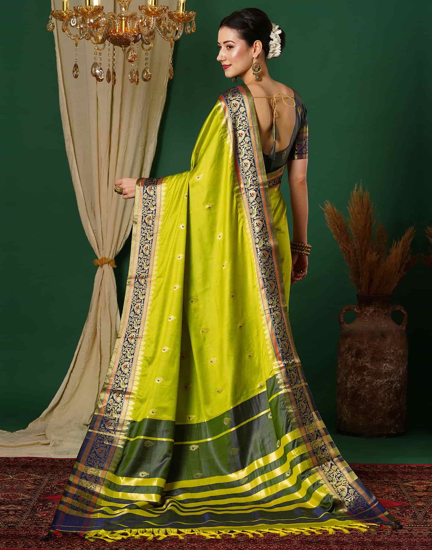 Green Kanjivaram Silk Woven Saree