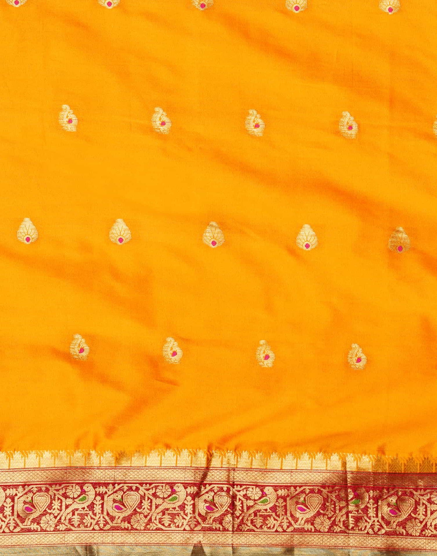 Yellow Kanjivaram Silk Woven Saree