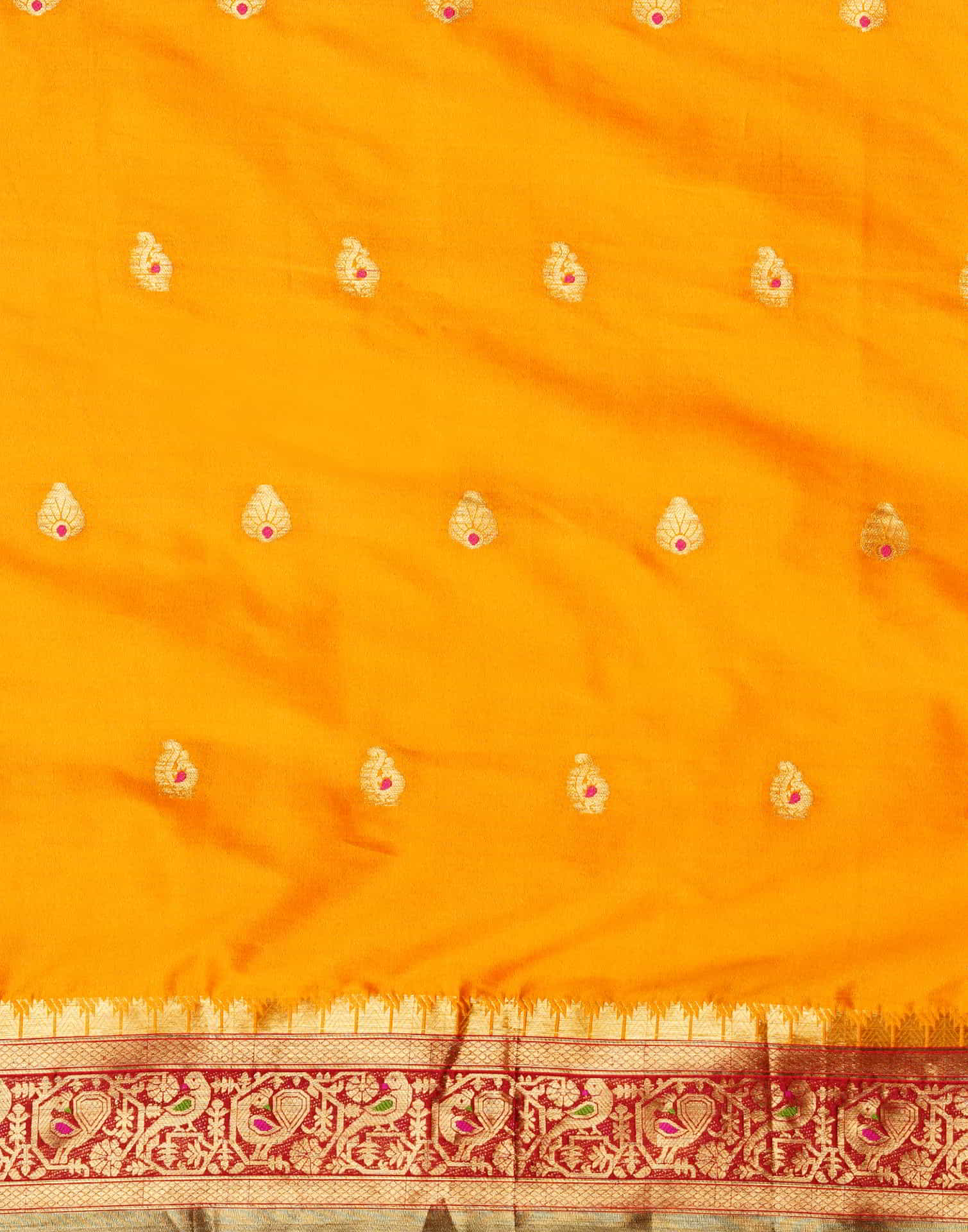 Yellow Kanjivaram Silk Woven Saree