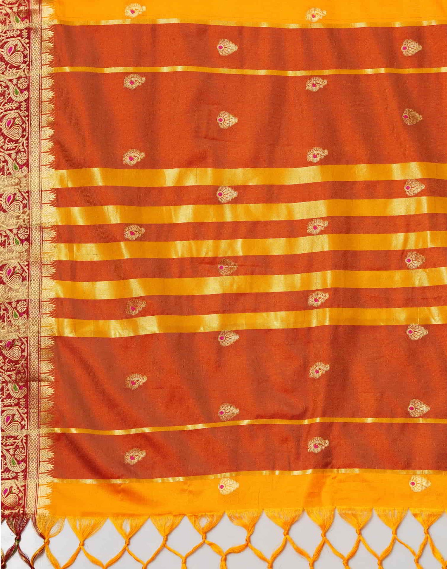 Yellow Kanjivaram Silk Woven Saree