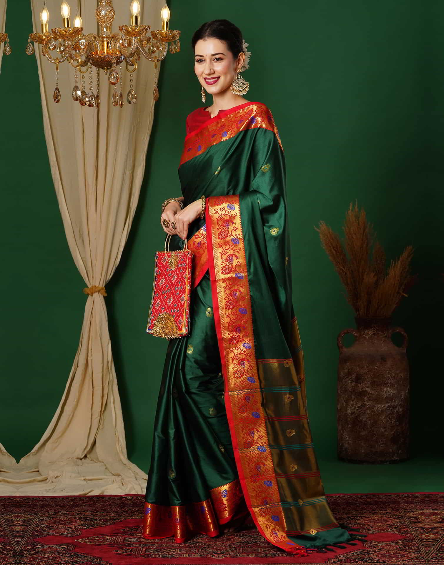 Green Kanjivaram Silk Woven Saree