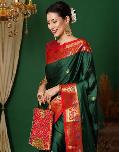 Green Kanjivaram Silk Woven Saree