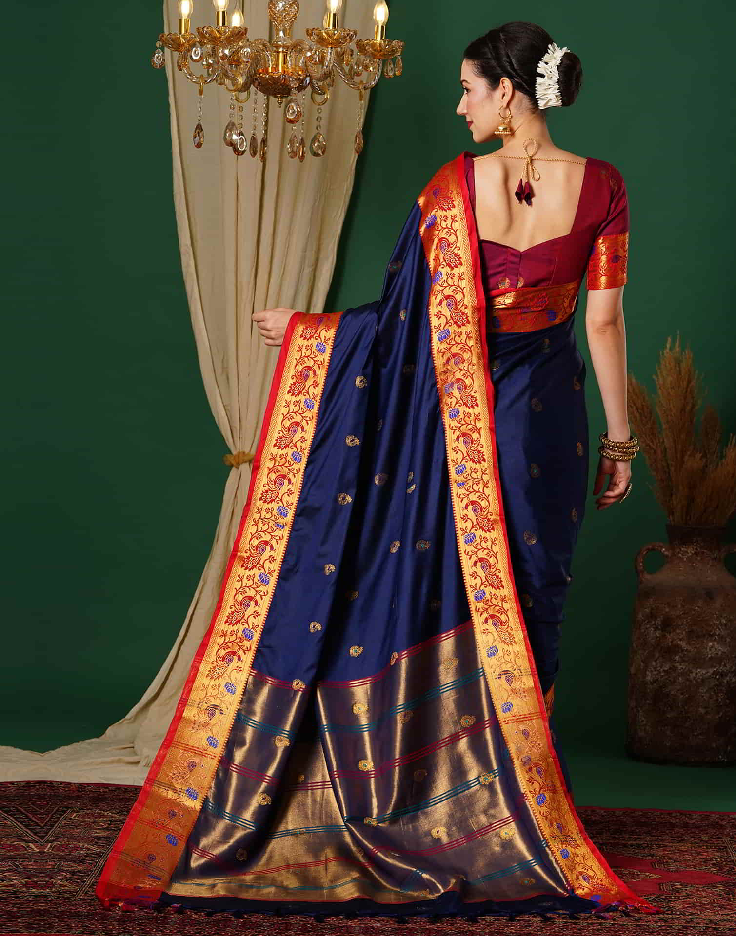 Blue Kanjivaram Silk Woven Saree