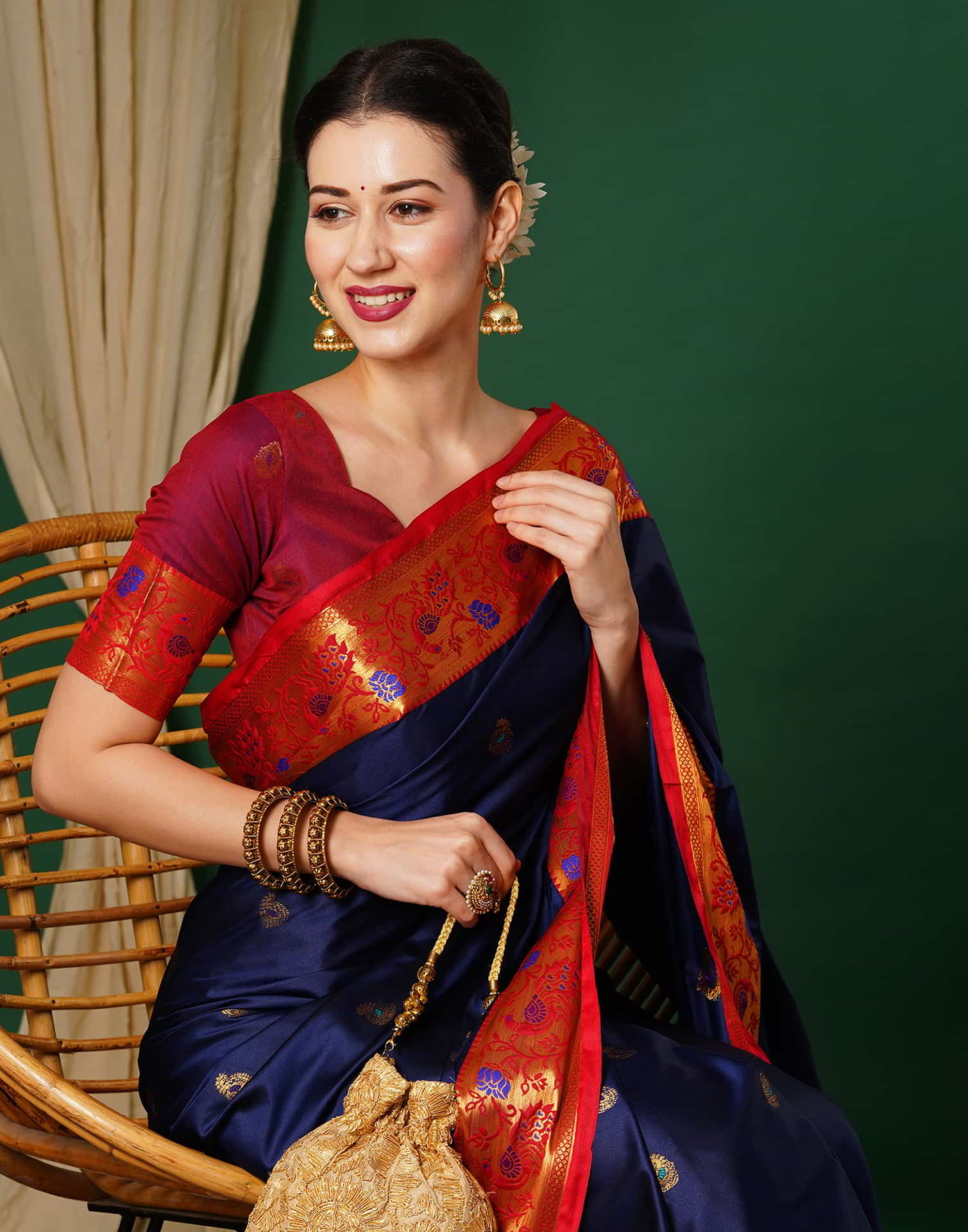 Blue Kanjivaram Silk Woven Saree