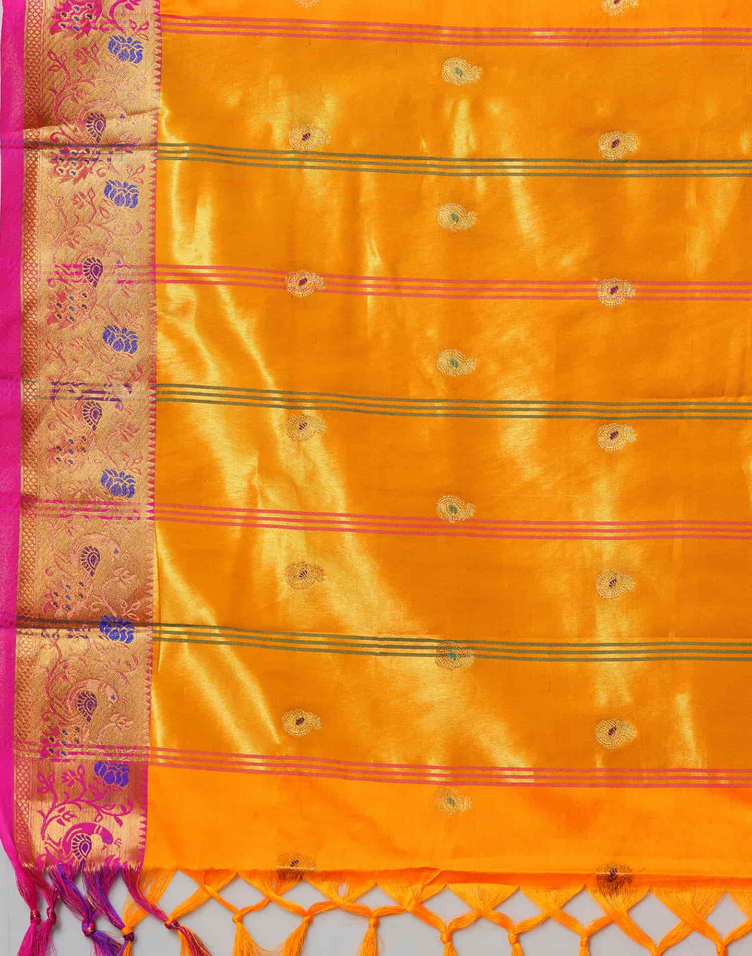 Orange Kanjivaram Silk Woven Saree