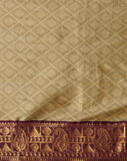 Brown Kanjivaram Silk Woven Saree