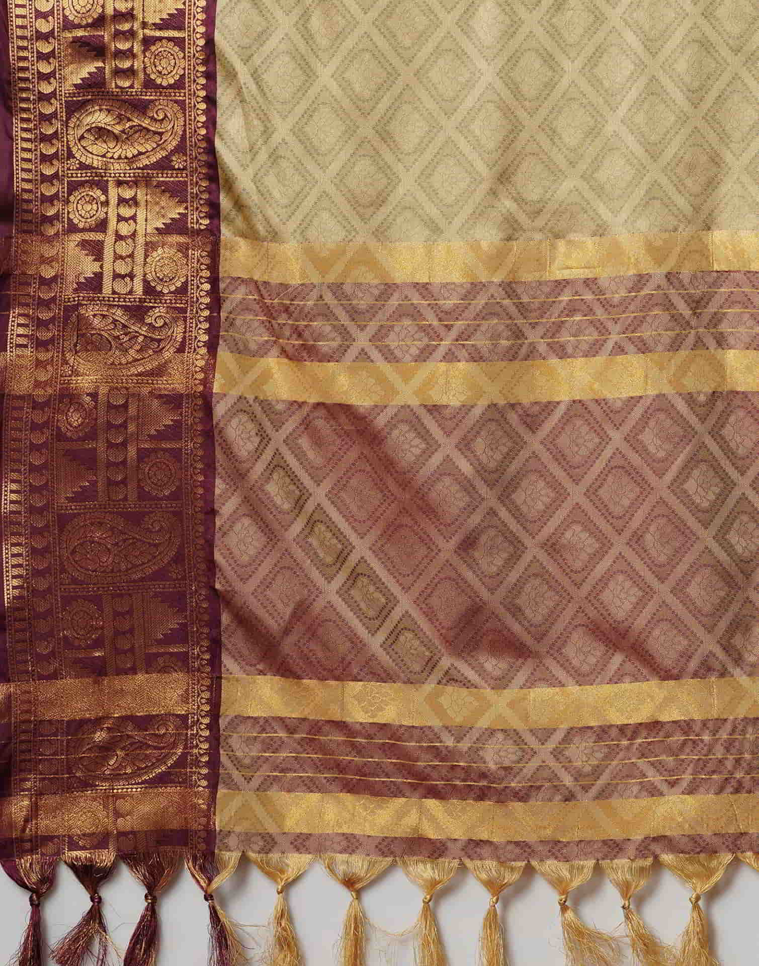 Brown Kanjivaram Silk Woven Saree