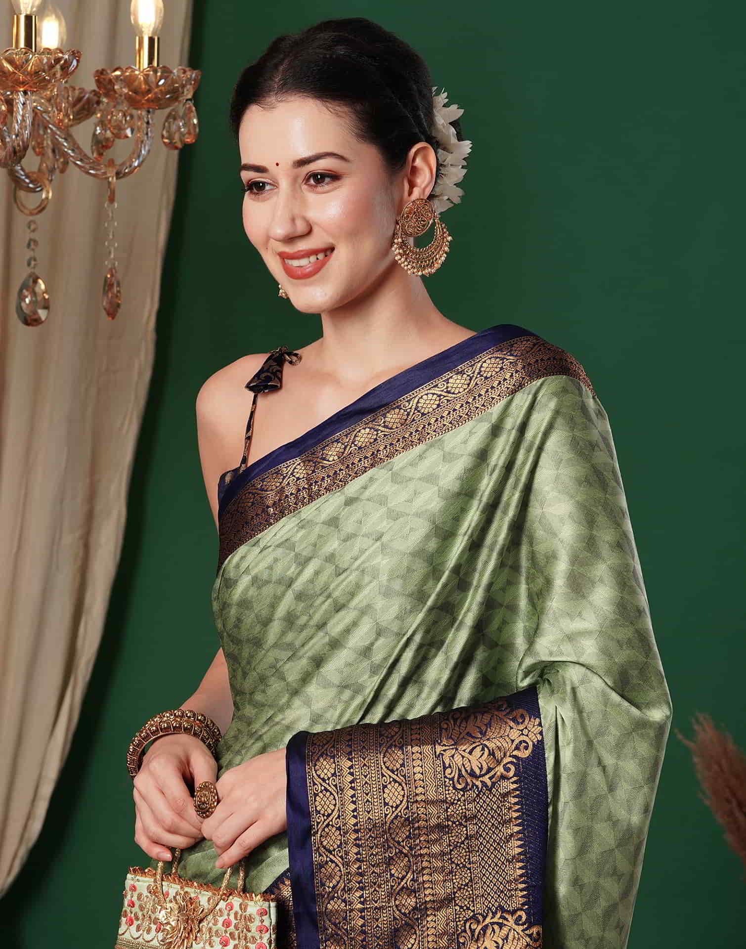 Green Kanjivaram Silk Woven Saree