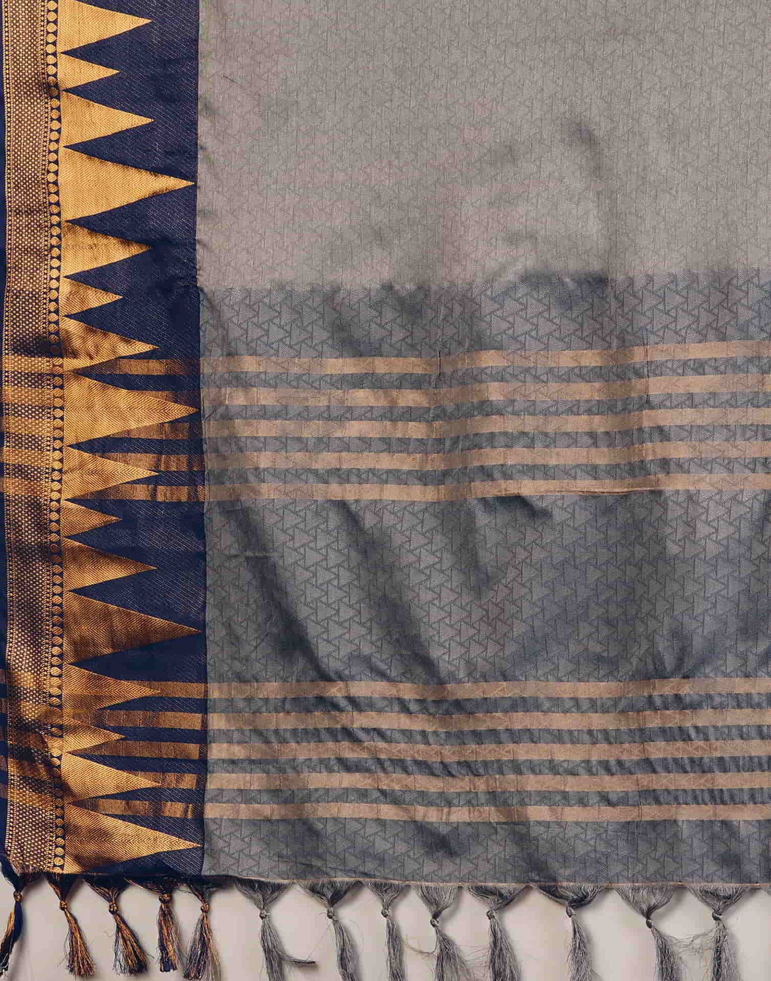 Grey Kanjivaram Silk Woven Saree