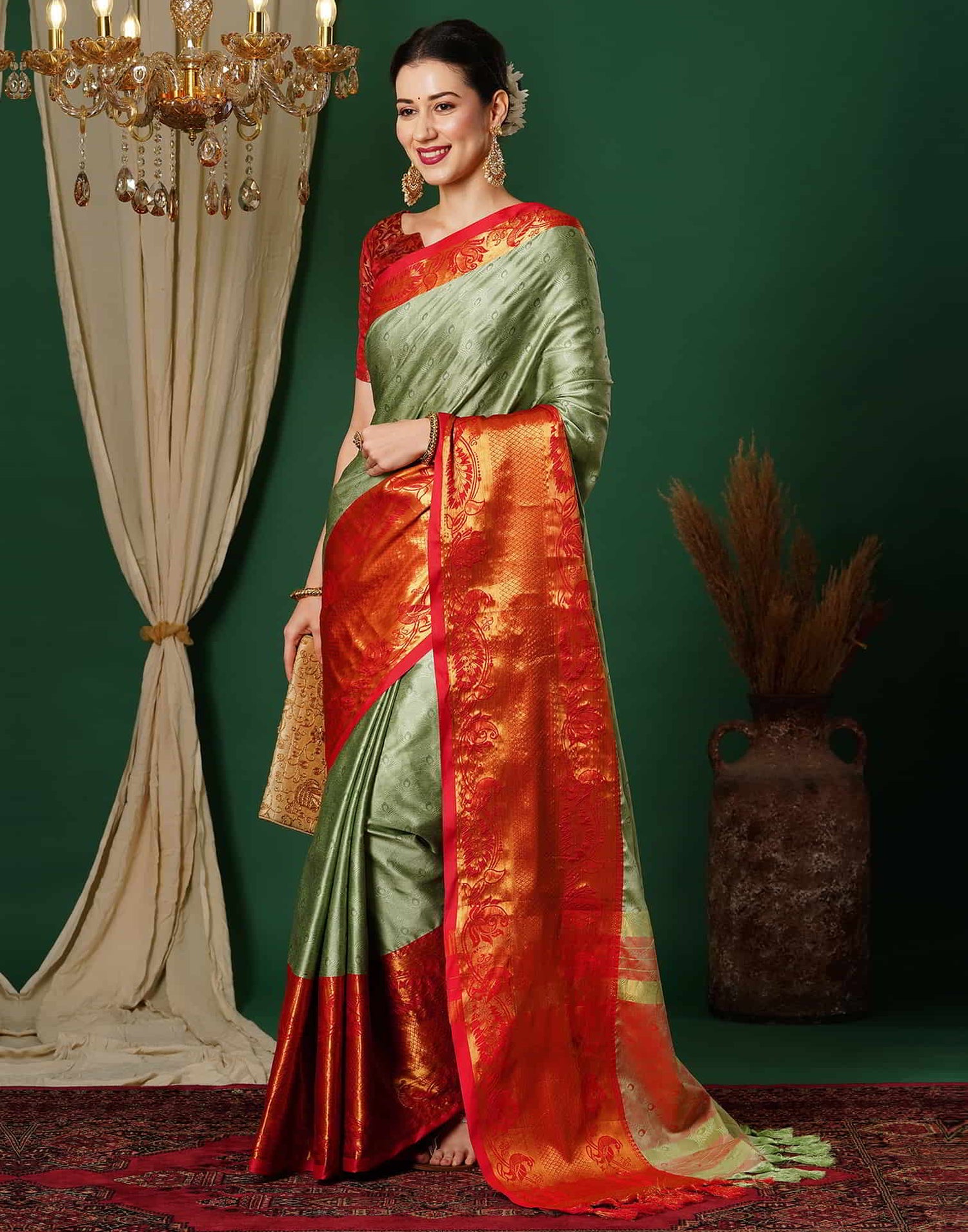 Green Kanjivaram Silk Woven Saree