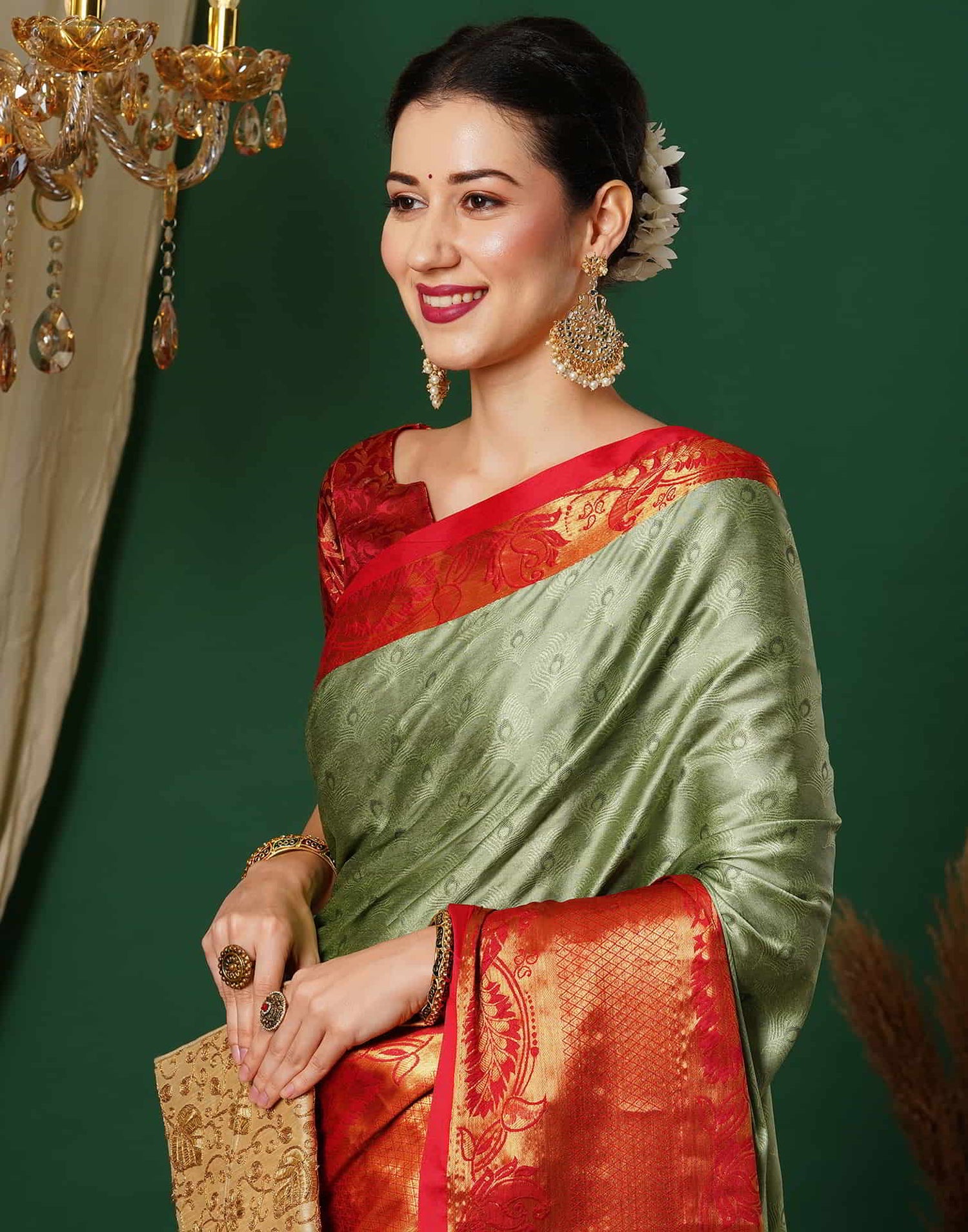 Green Kanjivaram Silk Woven Saree