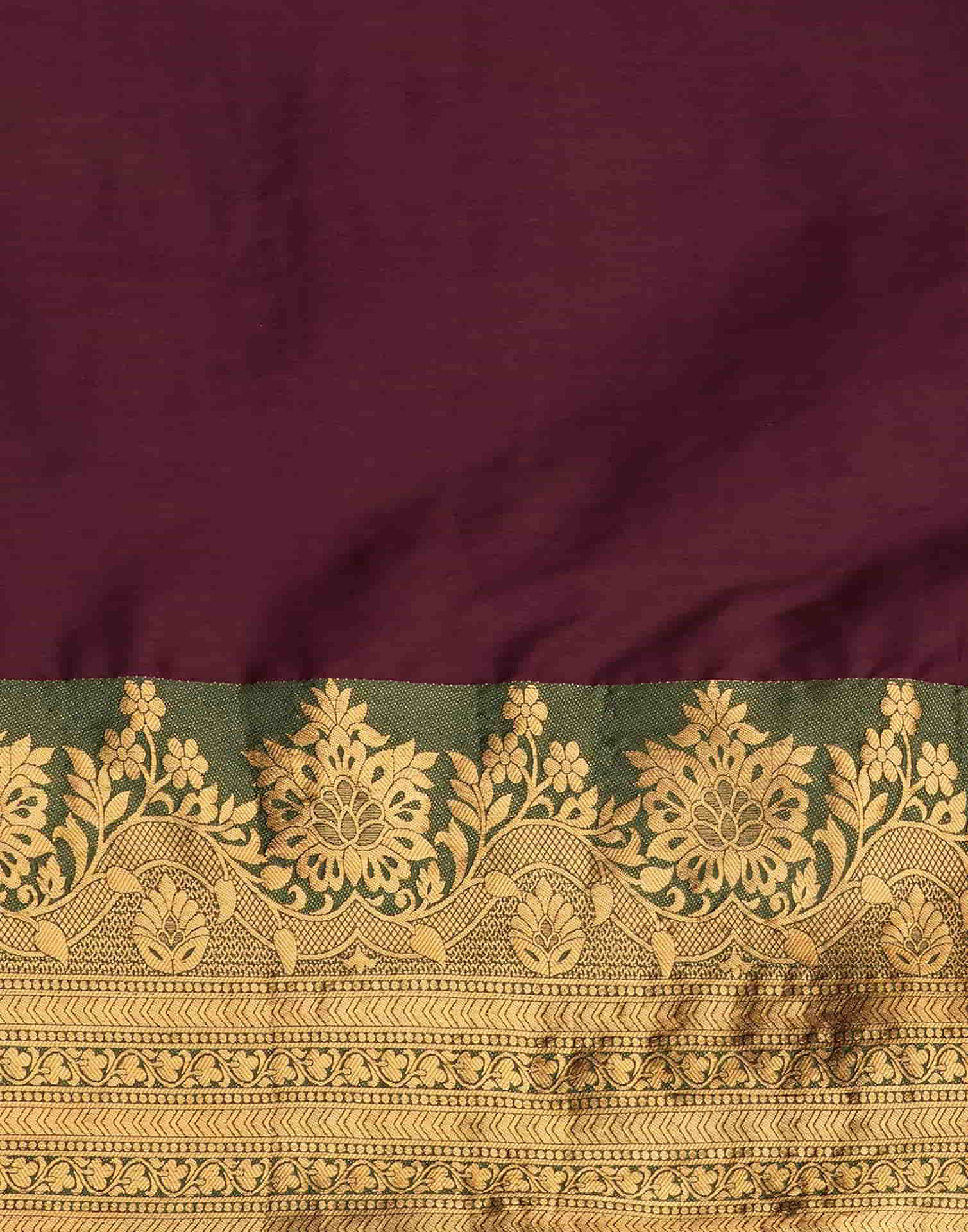 Wine Kanjivaram Silk Woven Saree