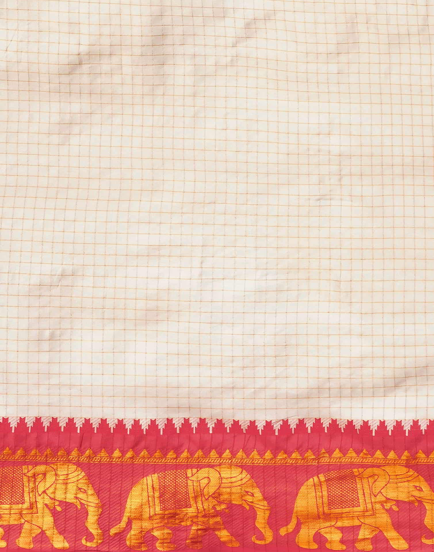 Cream Kanjivaram Silk Woven Saree