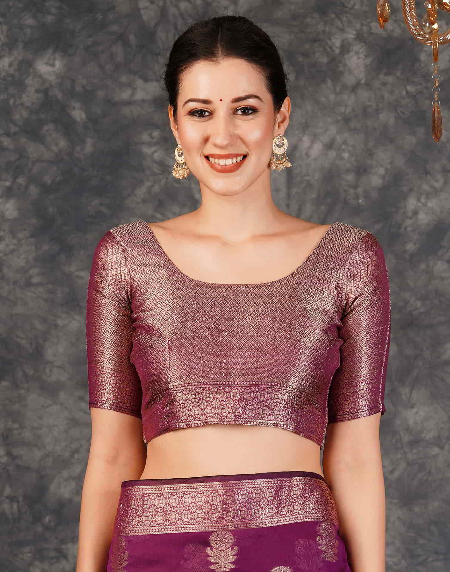 Purple Banarasi Silk Woven Saree